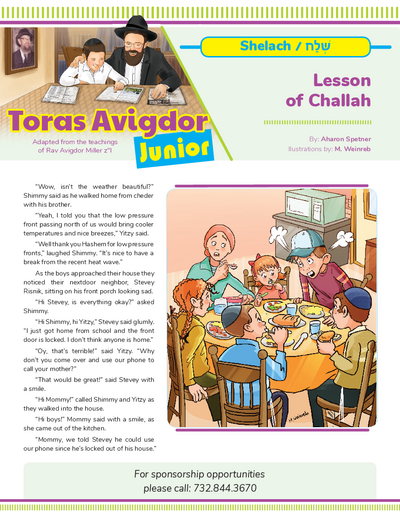 Toras Avigdor - Junior — Parshas Shlach