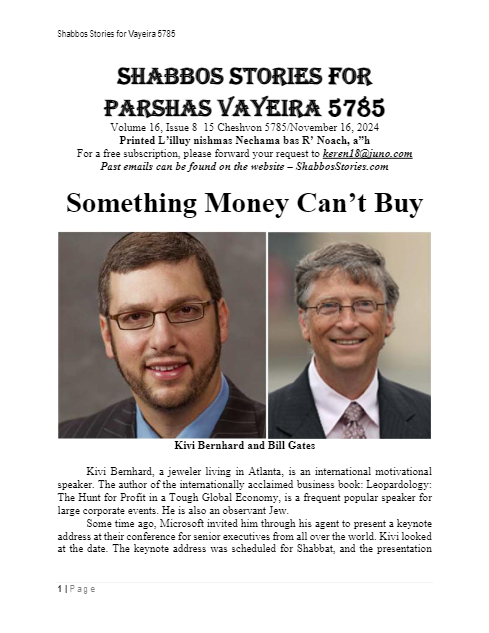 Shabbos Stories — Parshas Vayeira