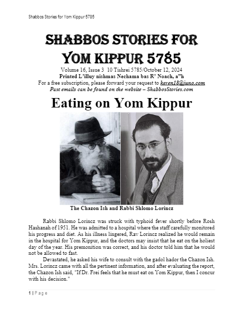 Shabbos Stories — Parshas Vzos Habracha