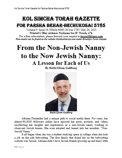 Brooklyn Torah Gazette — Parshas Behar - Bechukosai